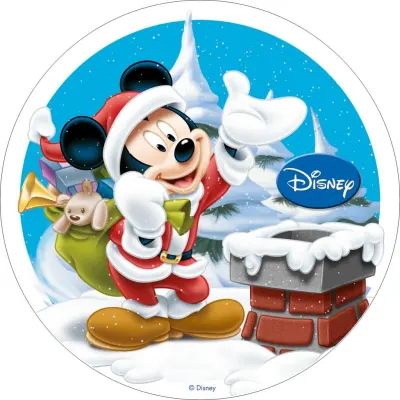 Mickey Mouse Santa Claus – jedlý papír na dort