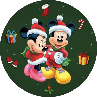 Mickey a Minnie – Vánoce – jedlý papír na dort