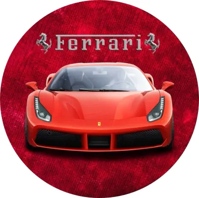 Ferrari – Sporťák, čelní pohled a koně – jedlý papír na dort