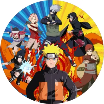 Naruto – hrdinové a devítiocasá liška – jedlý papír na dort