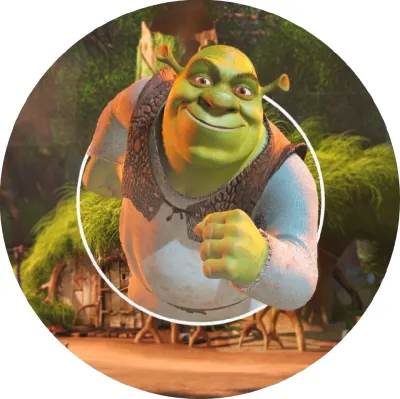 Shrek – běžící Shrek u své bažiny – jedlý papír na dort