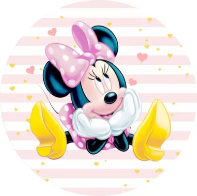 Minnie – sedící se žlutými lodičkami – jedlý papír na dort