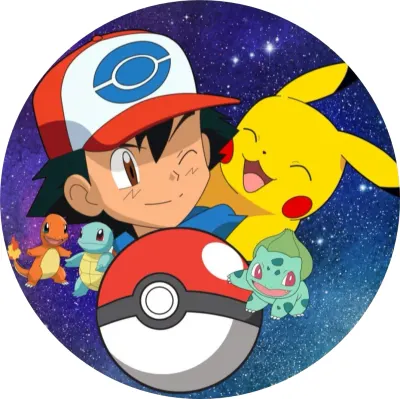 Pokémon – Ash, Charmander, Squirtle a vesmír – jedlý papír na dort
