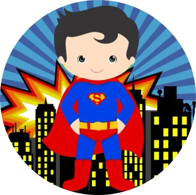 Superman – chlapecká verze a noční město – jedlý papír na dort