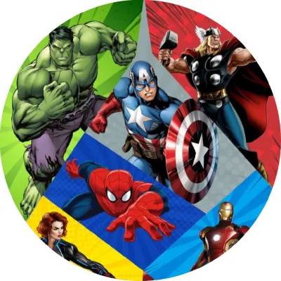 Avengers – Captain America a Black Widow ve výsečích – jedlý papír na dort