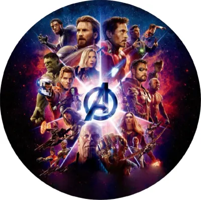 Avengers – hrdinové a Thanos ve vesmíru – jedlý papír na dort