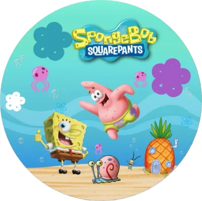 SpongeBob – s partou u ananasového domu – jedlý papír na dort