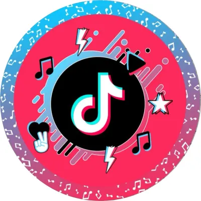 TikTok – glitch nota na růžovém podkladu – jedlý papír na dort