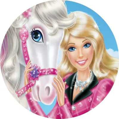 Barbie – Koník – jedlý papír na dort