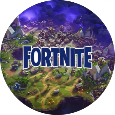 Fortnite – Herní mapa a bouřkové mraky – jedlý papír na dort