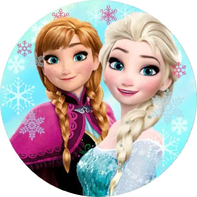 Frozen – Anna a Elsa na tyrkysovém pozadí – jedlý papír na dort