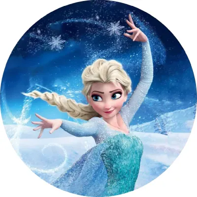 Frozen – tančící Elsa s ledovými kouzly – jedlý papír na dort
