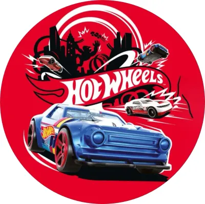 Hot Wheels – Modrý sporťák a obří gorila – jedlý papír na dort