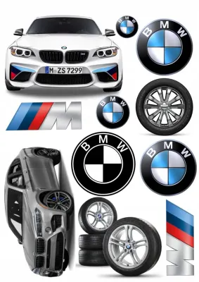 BMW – Dekorace A4 – obdélníkový jedlý papír na dort
