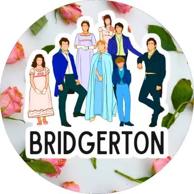 Bridgertonovi – sourozenci a věnec z růží – jedlý papír na dort