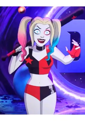 Harley Quinn – s pálkou za hlavou – obdélníkový jedlý papír na dort