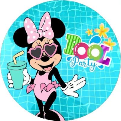 Minnie – Pool Party u bazénu – jedlý papír na dort