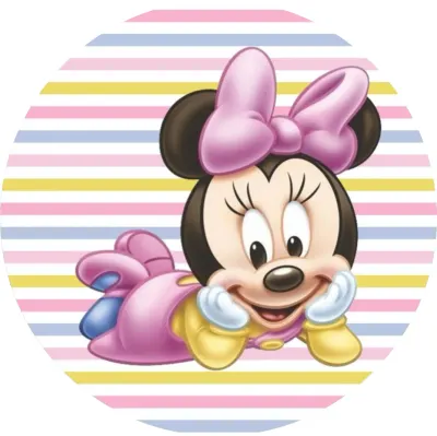 Minnie – Baby Minnie ležící na bříšku – jedlý papír na dort