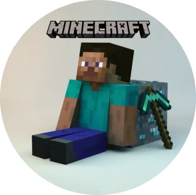 Minecraft – Steve u diamantové rudy – jedlý papír na dort