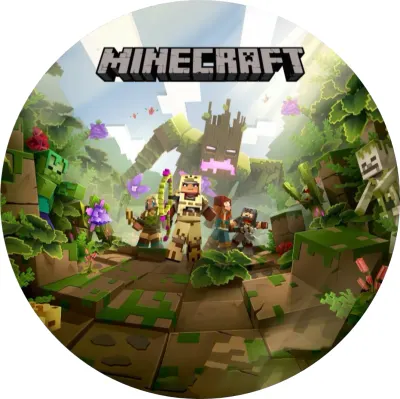 Minecraft – hrdinové a džunglový strážce – jedlý papír na dort