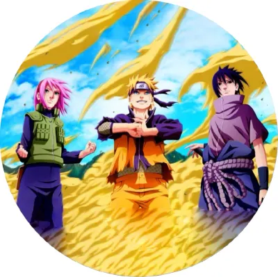 Naruto – Tým 7 a zlatavá energie – jedlý papír na dort