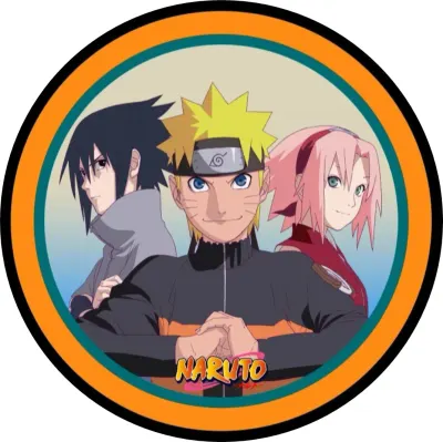 Naruto – Tým 7 a oranžový lem – jedlý papír na dort
