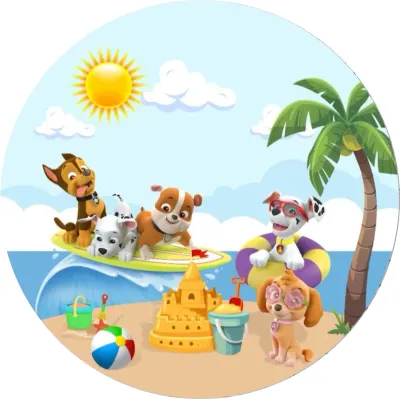 Paw Patrol – plážová letní zábava – jedlý papír na dort