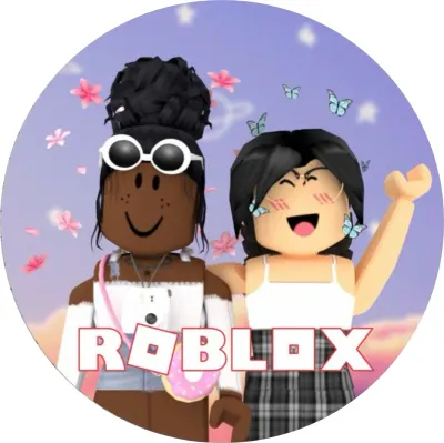 Roblox – dvě dívky, donut a motýlci – jedlý papír na dort
