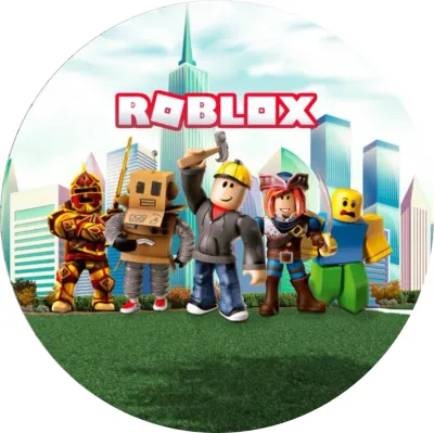 Roblox – hrdinové před mrakodrapy – jedlý papír na dort