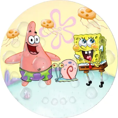 SpongeBob – s Patrikem a šnekem Garym – jedlý papír na dort