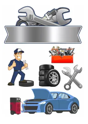 Automechanik – obdélníkový jedlý papír na dort