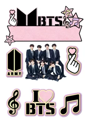 BTS – obdélníkový jedlý papír na dort