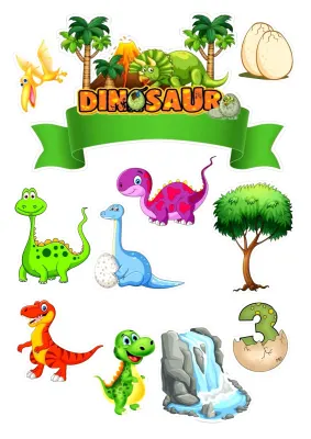 Dinosaur – obdélníkový jedlý papír na dort