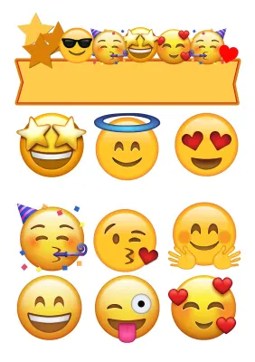 Emoji – smajlíci – jedlá kolečka na cupcakes