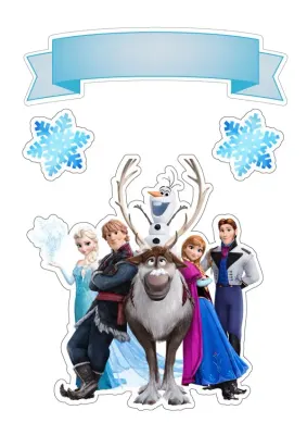 Frozen – parta se sobem Svenem a stuhou – obdélníkový jedlý papír na dort