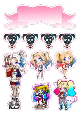 Harley Quinn – obdélníkový jedlý papír na dort