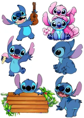 Lilo & Stitch mix – obdélníkový jedlý papír na dort