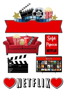 Netflix – obdélníkový jedlý papír na dort