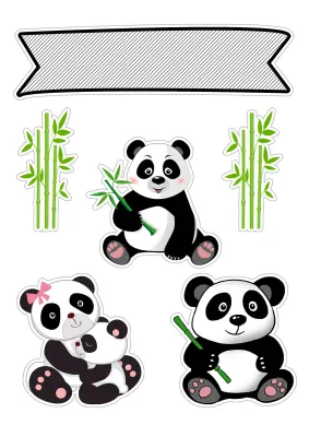 Panda – obdélníkový jedlý papír na dort