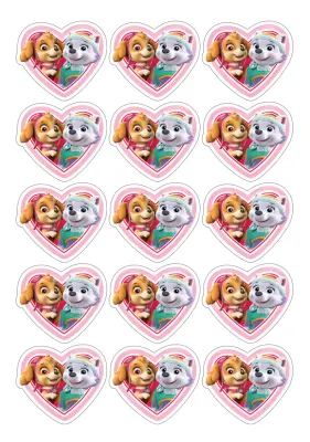 Paw Patrol – srdíčka – jedlá kolečka na cupcakes