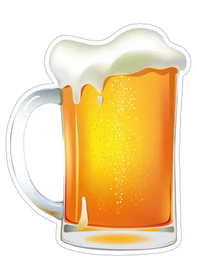 Pivo – orosený půllitr s přetékající pěnou – obdélníkový jedlý papír na dort