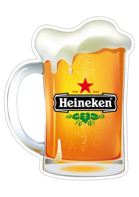 Pivo Heineken – orosený půllitr s pěnou – obdélníkový jedlý papír na dort