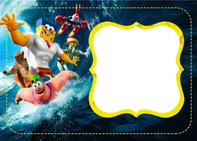 SpongeBob – superhrdinové na mořské vlně – obdélníkový jedlý papír na dort