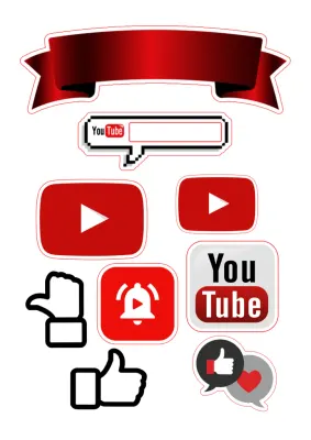 YouTube – obdélníkový jedlý papír na dort