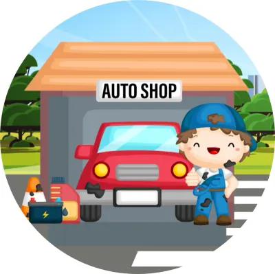 Autoservis – automechanik – jedlý papír na dort