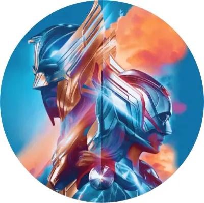 Avengers – Thor a Mighty Thor s helmou – jedlý papír na dort