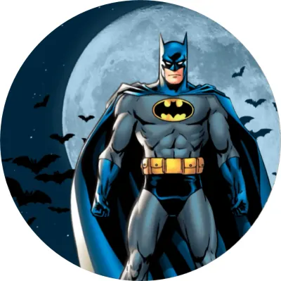 Batman – s modrým měsícem a netopýry – jedlý papír na dort
