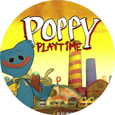 Huggy Wuggy – u továrny s nápisem Poppy – jedlý papír na dort