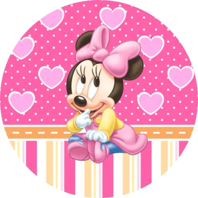 Minnie – sedící miminko s velkou mašlí – jedlý papír na dort