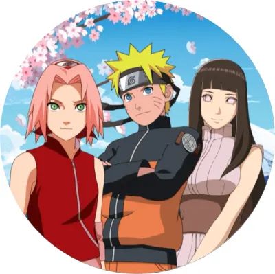 Naruto – se Sakurou, Hinatou a horou – jedlý papír na dort